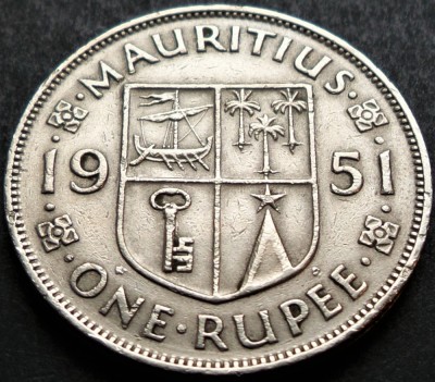 Moneda exotica 1 RUPIE - MAURITIUS, anul 1951 * cod 4145 B = George VI foto