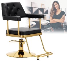 Scaun de coafat Ezra hidraulic rotativ pentru salonul de coafură Suport cromat scaun de coafor