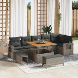 Cumpara ieftin Set de canapele pentru grădină 9 pcs Gri Rattan poli