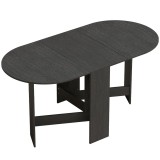 HOMCOM Masă de bucătărie pliabilă cu aripi rabatabile Masă de bucătărie pliabilă ovală Stil modern 163x80x75 cm Negru | Aosom Romania