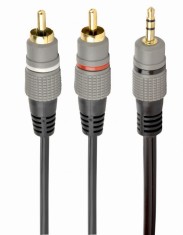 CABLU audio GEMBIRD stereo (3.5 mm jack la 2 x RCA), 2.5m, conectori auriti, &amp;quot;CCA-352-2.5M&amp;quot; (timbru verde 0.08 lei) foto
