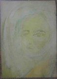 Portret de femeie// acuarela pe hartie