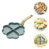 Tigaie pentru prajit, in forma de trifoi, cu suprafata neaderenta, cu maner rece, din otel, gri