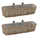 Cumpara ieftin Jardiniera de balcon, 2 buc., 60 cm, rachita cu captuseala PE