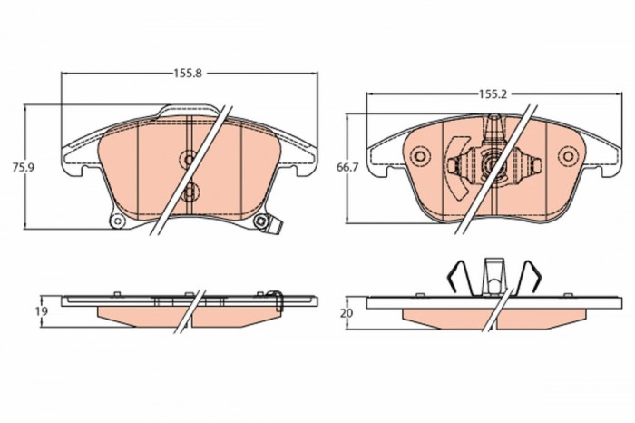 TRW GDB2092 set placute frana,frana disc
