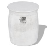 vidaXL Scaun/Masă laterală din aluminiu bătut la ciocan, argintiu