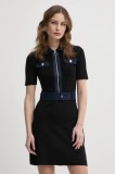Morgan rochie RMJEAN culoarea negru, mini, evazată, RMJEAN