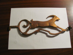 GE - Ornament vechi deosebit bronz / caprioara stilizata / L = 31 cm &amp;amp; H = 10 cm foto