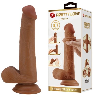 Dildo Pretty Love Tallen, TPR Sliding, Maro, 22 cm foto