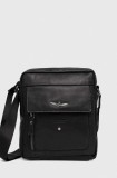 Aeronautica Militare borseta de piele culoarea negru