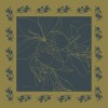 Batic Matase Naturala Alstroemeria Albastru Olive 90x90cm Fabricat in Italia Elegant Accesorii Dama
