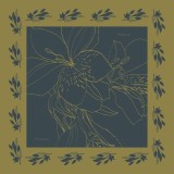 Cumpara ieftin Batic Matase Naturala Alstroemeria Albastru Olive 90x90cm Fabricat in Italia Elegant Accesorii Dama