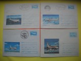 HOPCT PLIC NR 629 SET 4 PLICURI AVIOANE TAROM STAMPILOGRAFIE DIVERSA -AVION/AVIATIE -ROMANIA-