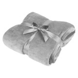 Patura Fleece Polar, Material Moale si Pufos Cocolino, Dimensiune 200x220 cm pentru 2 Persoane, Culoare Gri