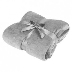 Patura Fleece Polar, Material Moale si Pufos Cocolino, Dimensiune 200x220 cm pentru 2 Persoane, Culoare Gri