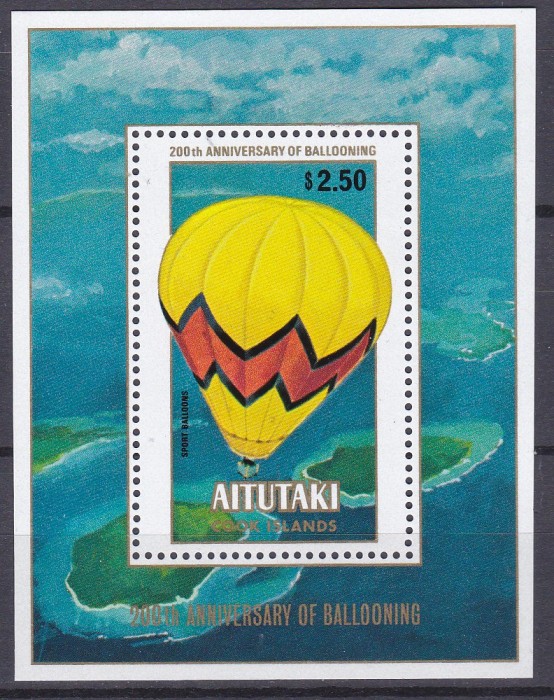 DB1 Aitutaki Aviatie Balon SS MNH