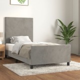 Cumpara ieftin Cadru de pat fără saltea, gri deschis, 100x200 cm, catifea