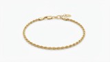 Cumpara ieftin Bratara din Argint 925 Placata cu Aur 14K, Model Franghie Rasucita
