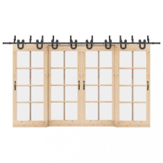 vidaXL Set feronerie pentru uși glisante, negru, 400 cm, oțel