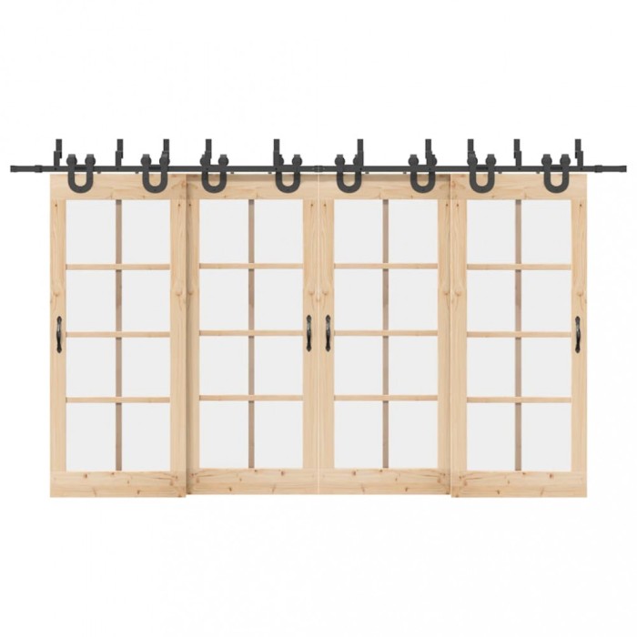 vidaXL Set feronerie pentru uși glisante, negru, 400 cm, oțel 3295754