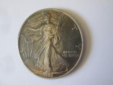 USA 1 Dollar American Silver Eagle 1990 argint 999 cu patină deosebită, America de Nord