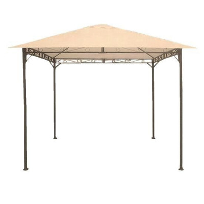 Pavilion pentru gradina/terasa, cadru metalic, crem, 3x3x2.55 m, Doina foto