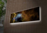 Tablou decorativ cu lumina LED, 3090&Auml;&deg;ACTD-53, Canvas, 30 x 90 cm, Multicolor