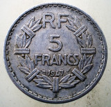 1.138 FRANTA 5 FRANCS FRANCI 1947 B, Europa, Aluminiu