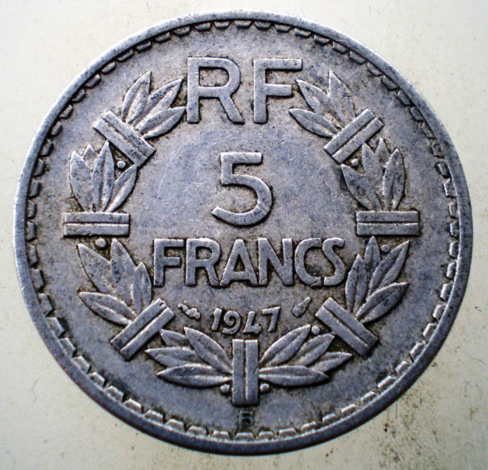 1.138 FRANTA 5 FRANCS FRANCI 1947 B