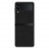 Cumpara ieftin Set Folii Skin Acoperire 360 Compatibile cu Samsung Galaxy Z Flip 3 - Wrap Skin Leather Black, Negru, Oem