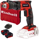 Einhell TE-DY 18 Li PXC + Twinpack + 4514095 - Masina de insurubat valiza plastic + Set 2 acumulatori si incarcator Li-Ion 18 V 4 Ah