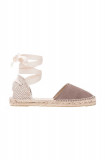 Manebi espadrile din piele &icirc;ntoarsă Flat Valenciana Espadrilles culoarea maro K 1.9 P0