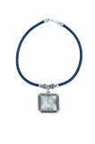 Colier din pluta cu pandantiv patrat Mozaic
