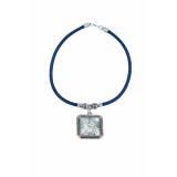 Colier din pluta cu pandantiv patrat Mozaic