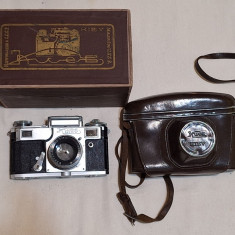 KIEV Aparat foto masiv, de colectie, vechi anii 1960, in etui din piele si cutie