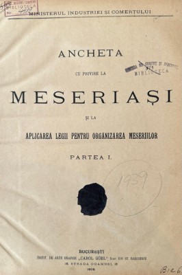 Ancheta cu privire la Meseriași, 1908 foto