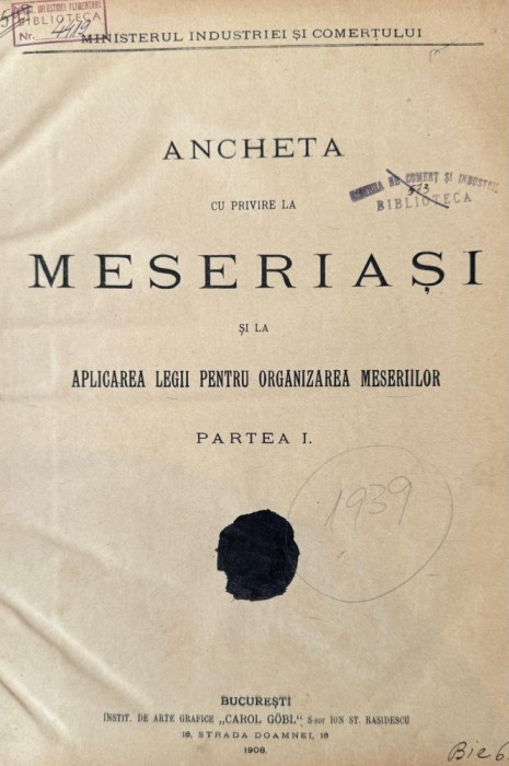 Ancheta cu privire la Meseriași, 1908