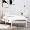 VidaXL Cadru de pat single, alb, 90x190 cm, lemn masiv 3104029