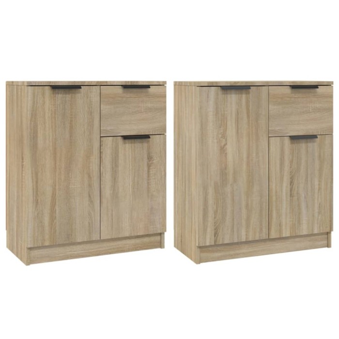 Servante, 2 piese, stejar sonoma, 60x30x70 cm, lemn prelucrat