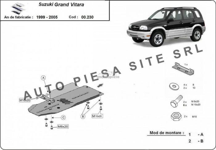 Scut metalic cutie viteze Suzuki Grand Vitara fabricat in perioada 1999 - 2005 APS-00,230