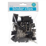 Clipsuri Birou Metalice, Set 34 Bucăți, Culori Negru, 3 Mărimi (3cm, 2.5cm, 2cm), Oem