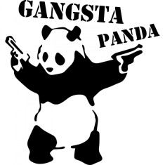 Sticker Panda Gangsta