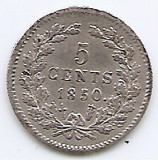 Olanda 5 Cents 1850 - Willem III, Argint 0.685 g/640, 12.5 mm KM-91