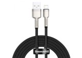 CABLU alimentare si date Baseus Cafule Metal, Fast Charging Data Cable pt. smartphone, USB la Lightning Iphone 2.4A, braided, 2m, negru &quot;CALJK-B01&quot; (t
