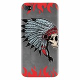 Husa silicon pentru Apple Iphone 4 / 4S, Indian Skull