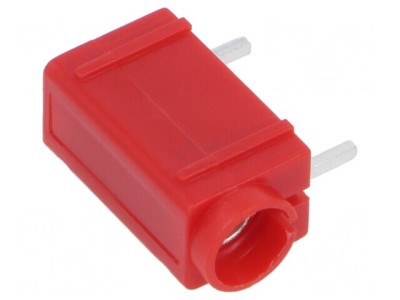 Conector banană 4mm soclu 24A roşu argintat PCB foto