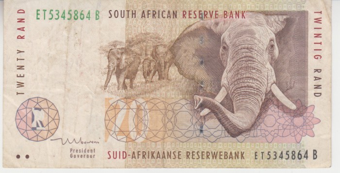 B11 - Bancnota foarte veche - Africa de sud - 20 rand
