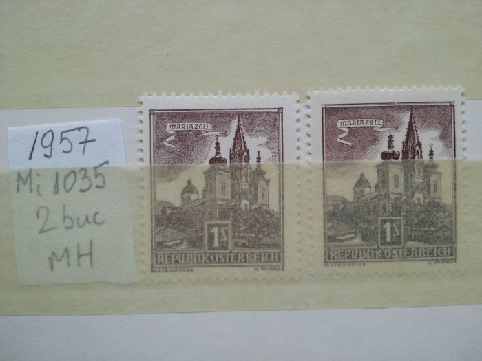 1957- Austria-Mi1035-2val.-MH