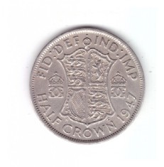 Moneda Anglia 1/2 / half crown 1947, stare buna, curata