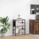 VidaXL Raft pentru cărți Stejar fumuriu 60 x 29,5 x 81 cm 883918